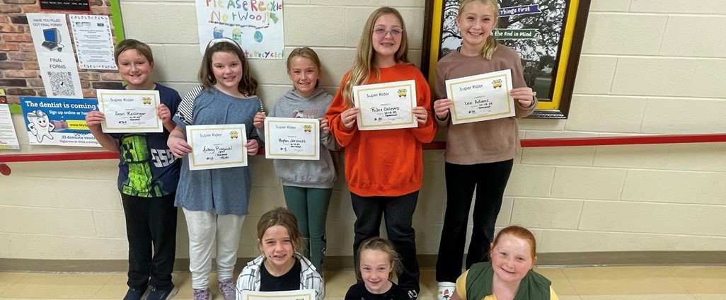 Norwood students selected as Super Riders by the bus drivers